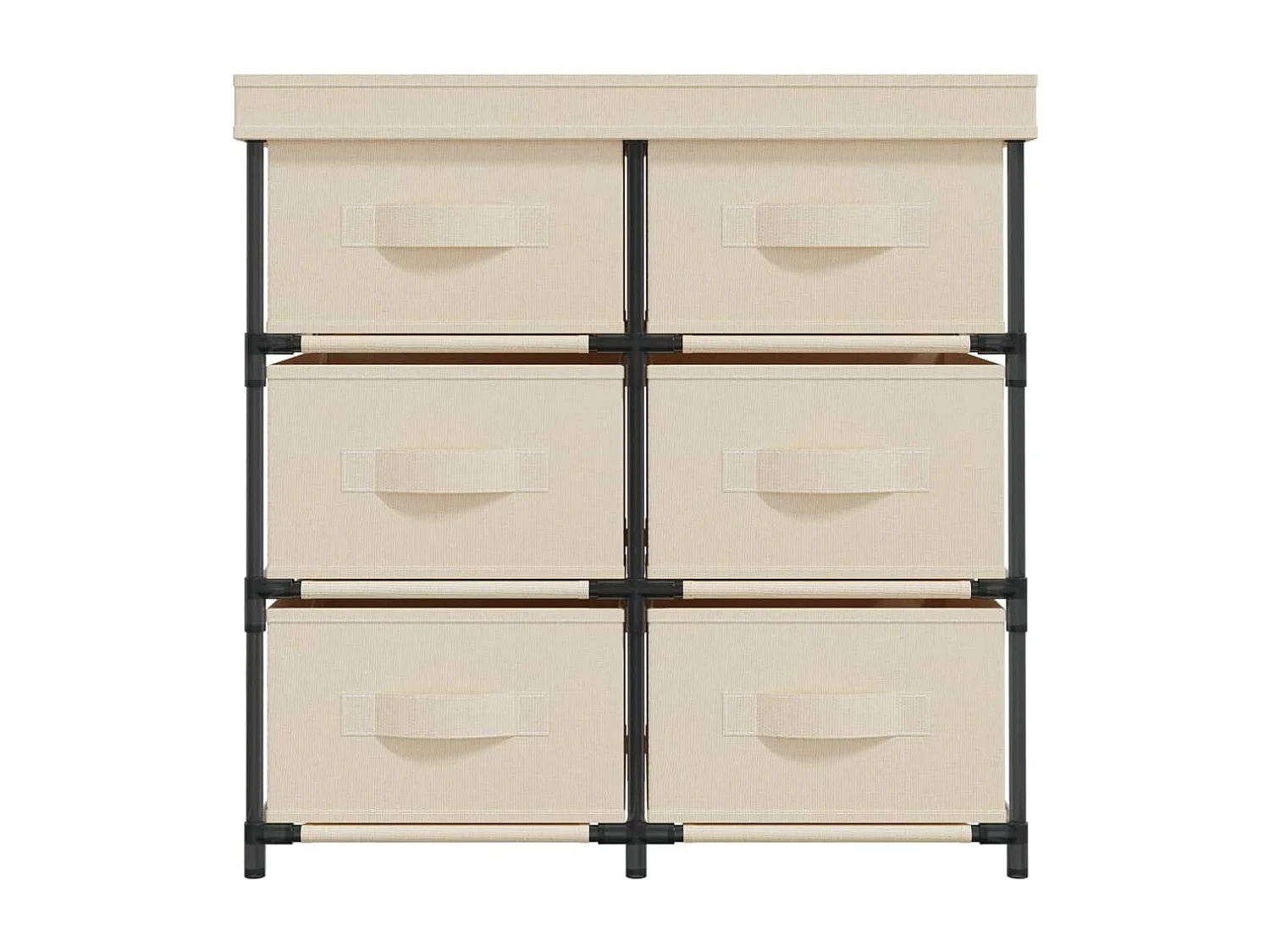 Armoire de rangement avec 6 tiroirs 55x29x55 cm Crème Acier FR68871