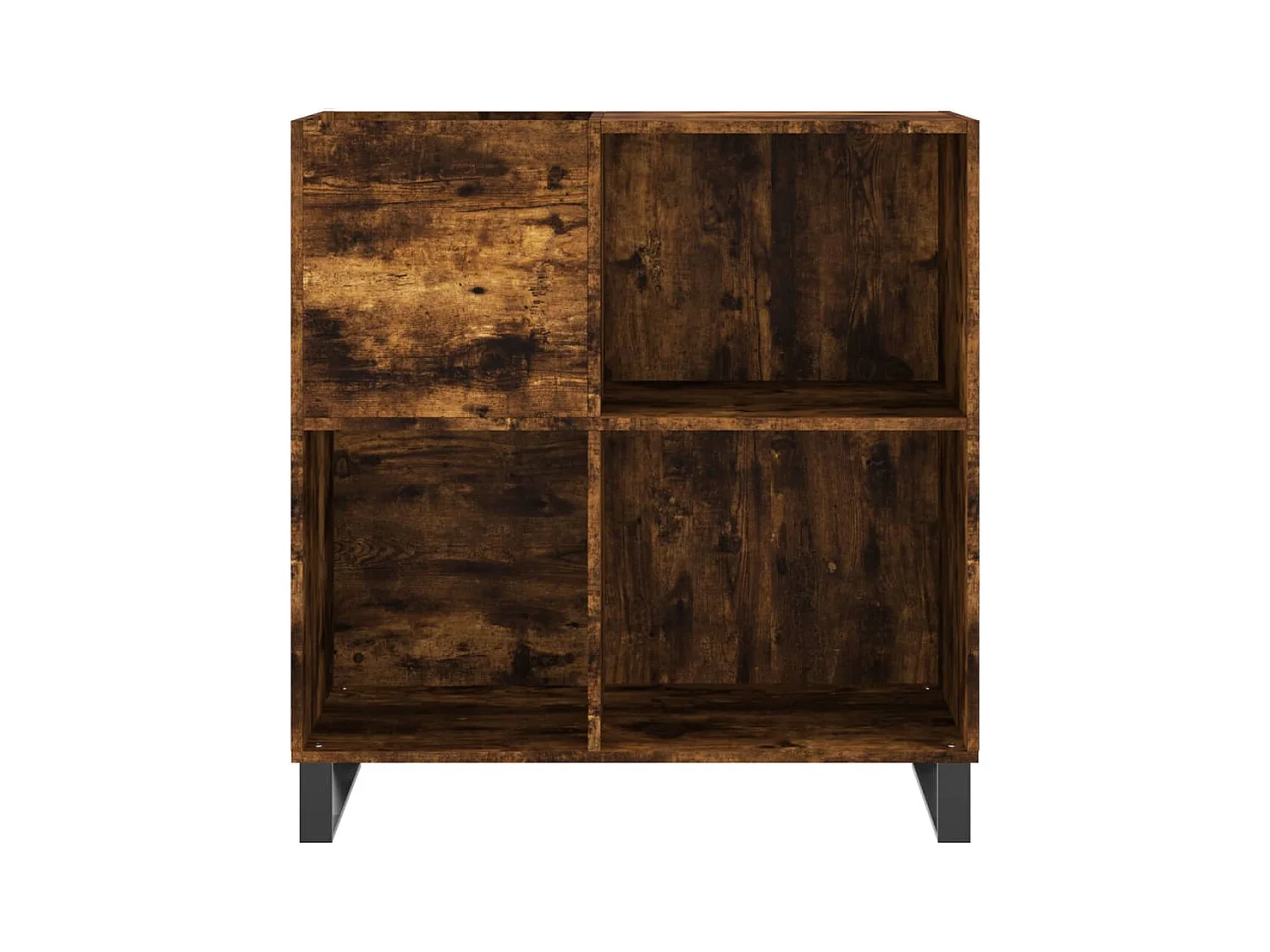 Platenkast 84,5x38x89 cm bewerkt hout gerookt eikenkleurig BE288058