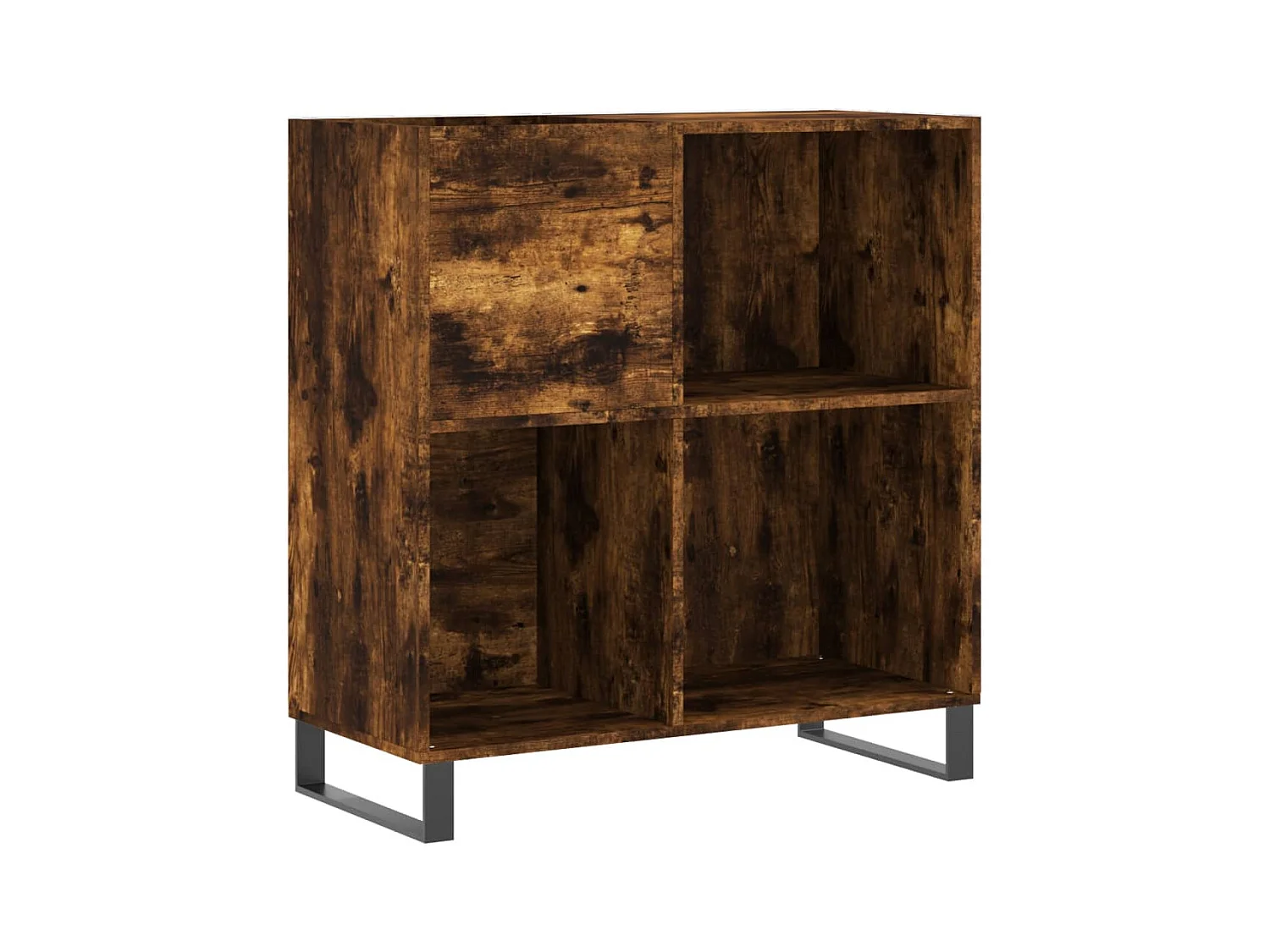 Platenkast 84,5x38x89 cm bewerkt hout gerookt eikenkleurig BE288058