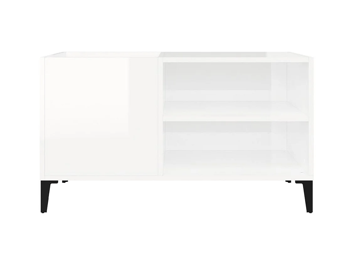 Armoire à disques blanc brillant 84,5x38x48cm bois d'ingénierie FR20967