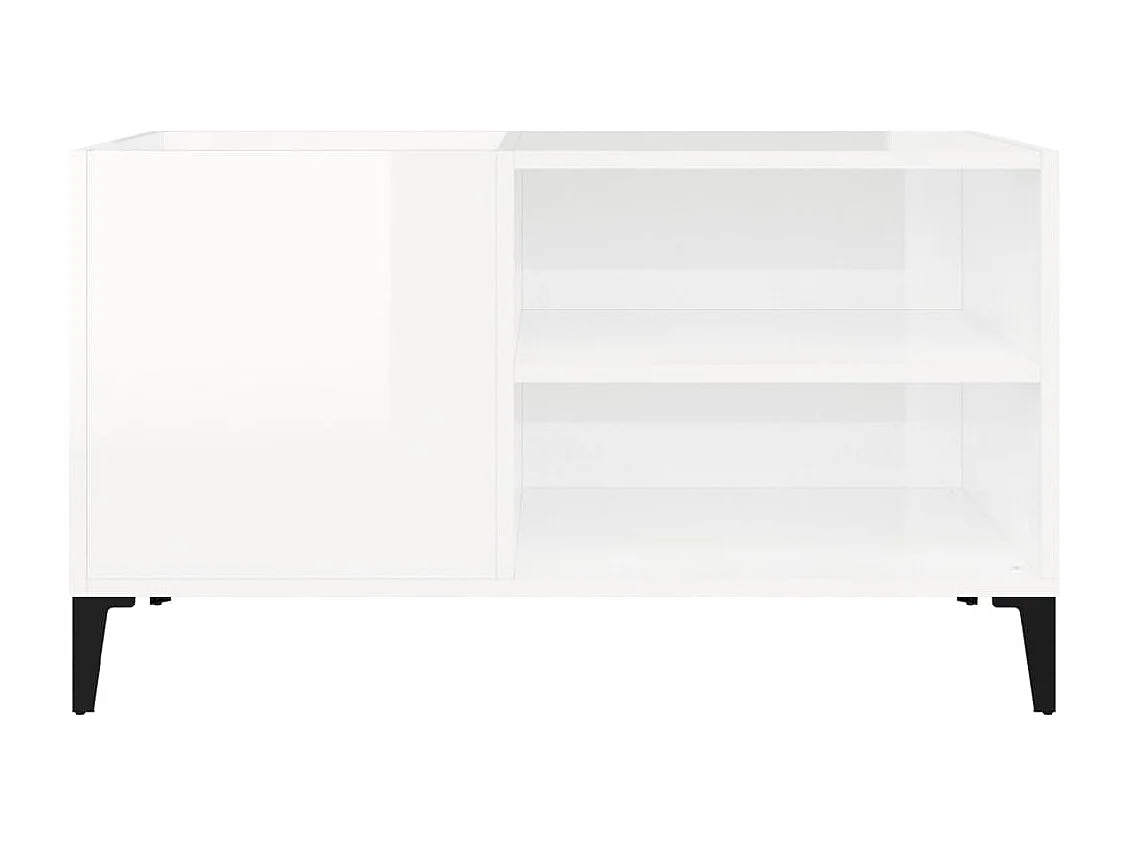 Armoire à disques blanc brillant 84,5x38x48cm bois d'ingénierie FR20967