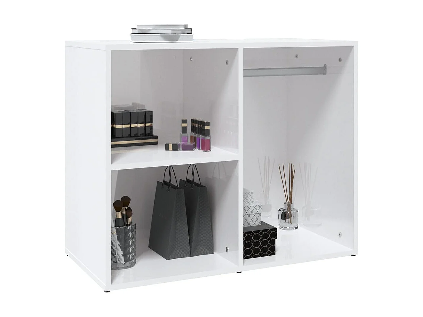 Armoire de dressing Blanc brillant 80x40x65cm Bois d'ingénierie FR63811