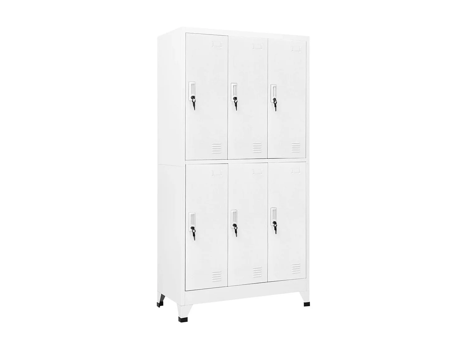 Cacifo com 6 compartimentos aço 90x45x180 cm cinzento PT136026