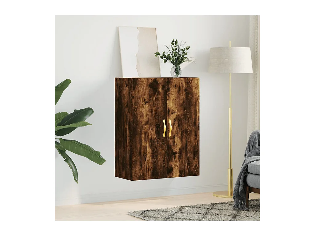 Armoire murale chêne fumé 69,5x34x90 cm FR78655