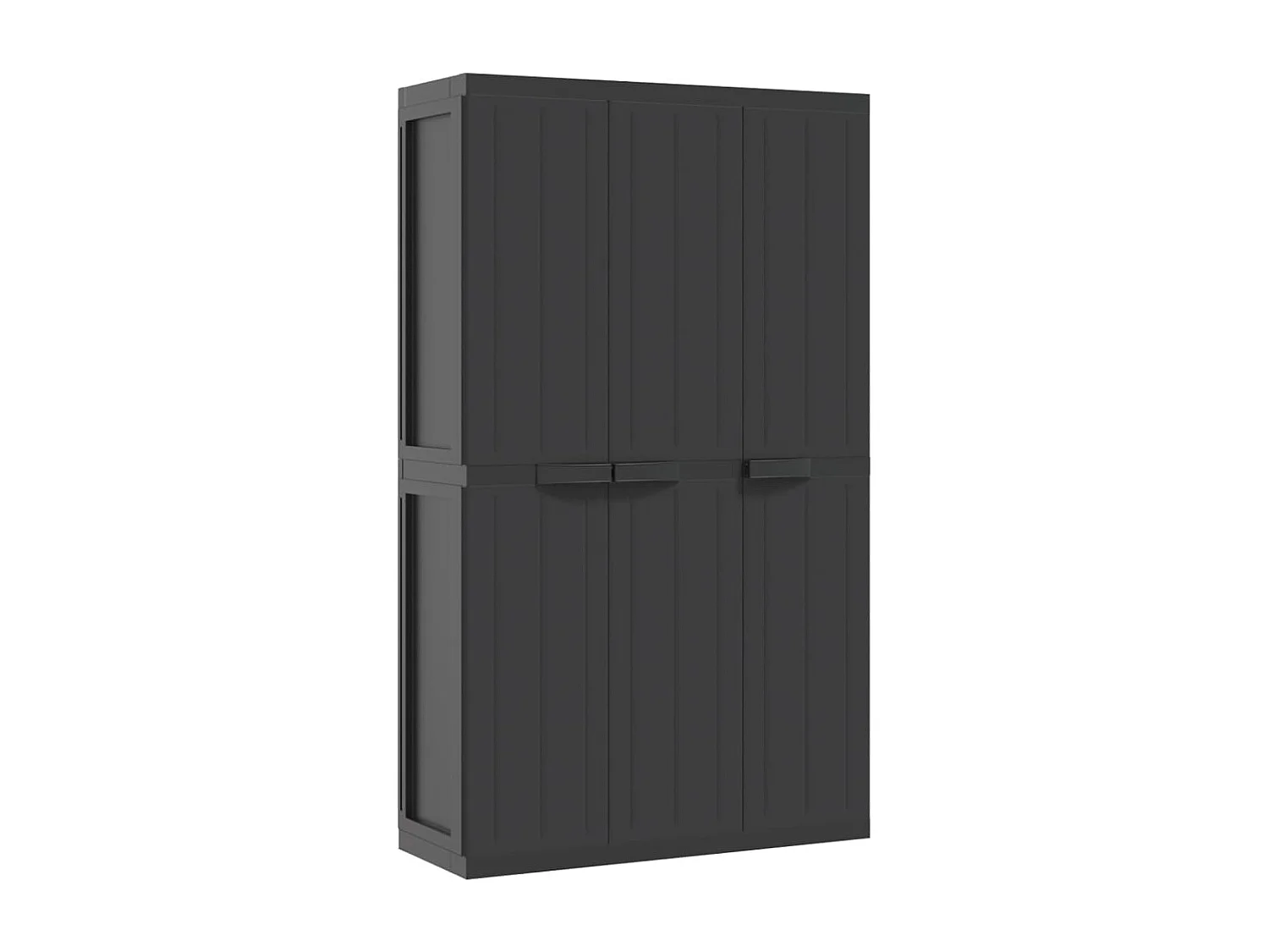 Armoire de rangement d'extérieur noir 97x37x165 cm PP FR59811