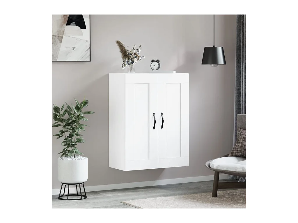 Armoire murale blanc 69,5x34x90 cm bois d'ingénierie FR95773