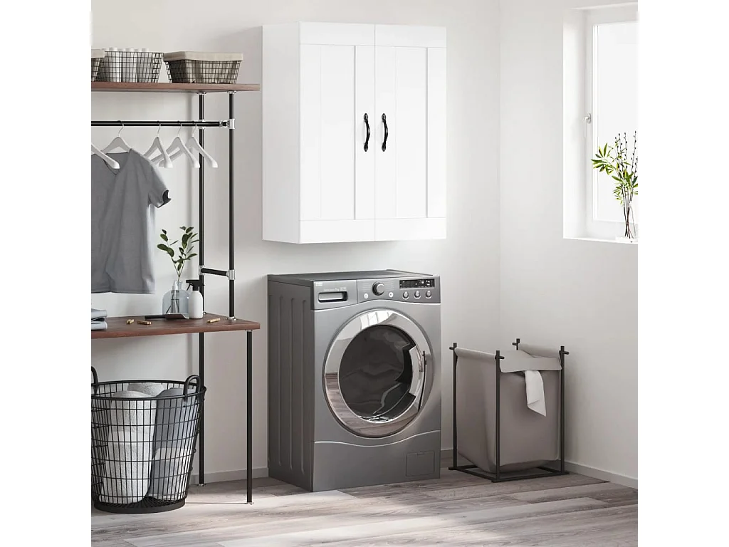 Armoire murale blanc 69,5x34x90 cm bois d'ingénierie FR95773