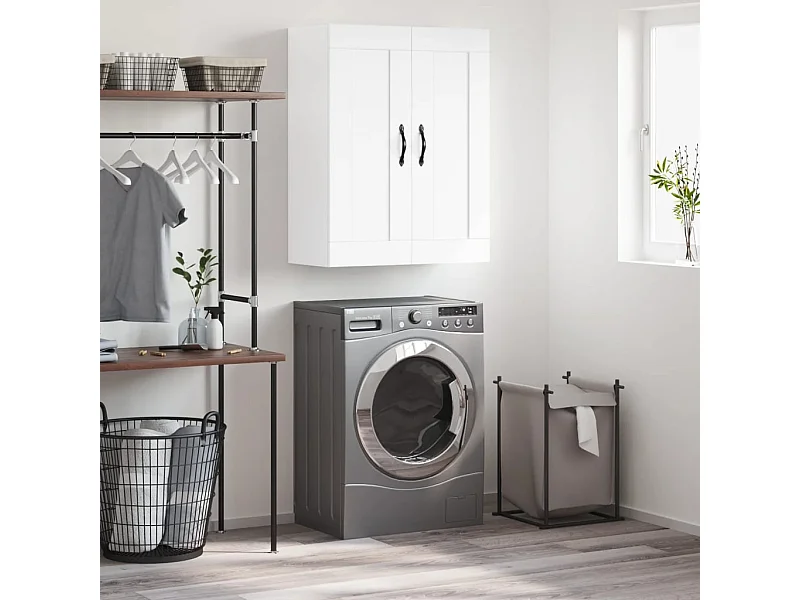 Armoire murale blanc 69,5x34x90 cm bois d'ingénierie FR95773