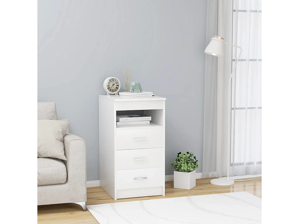 Armoire à tiroirs Blanc 40x50x76 cm Bois d'ingénierie FR40291