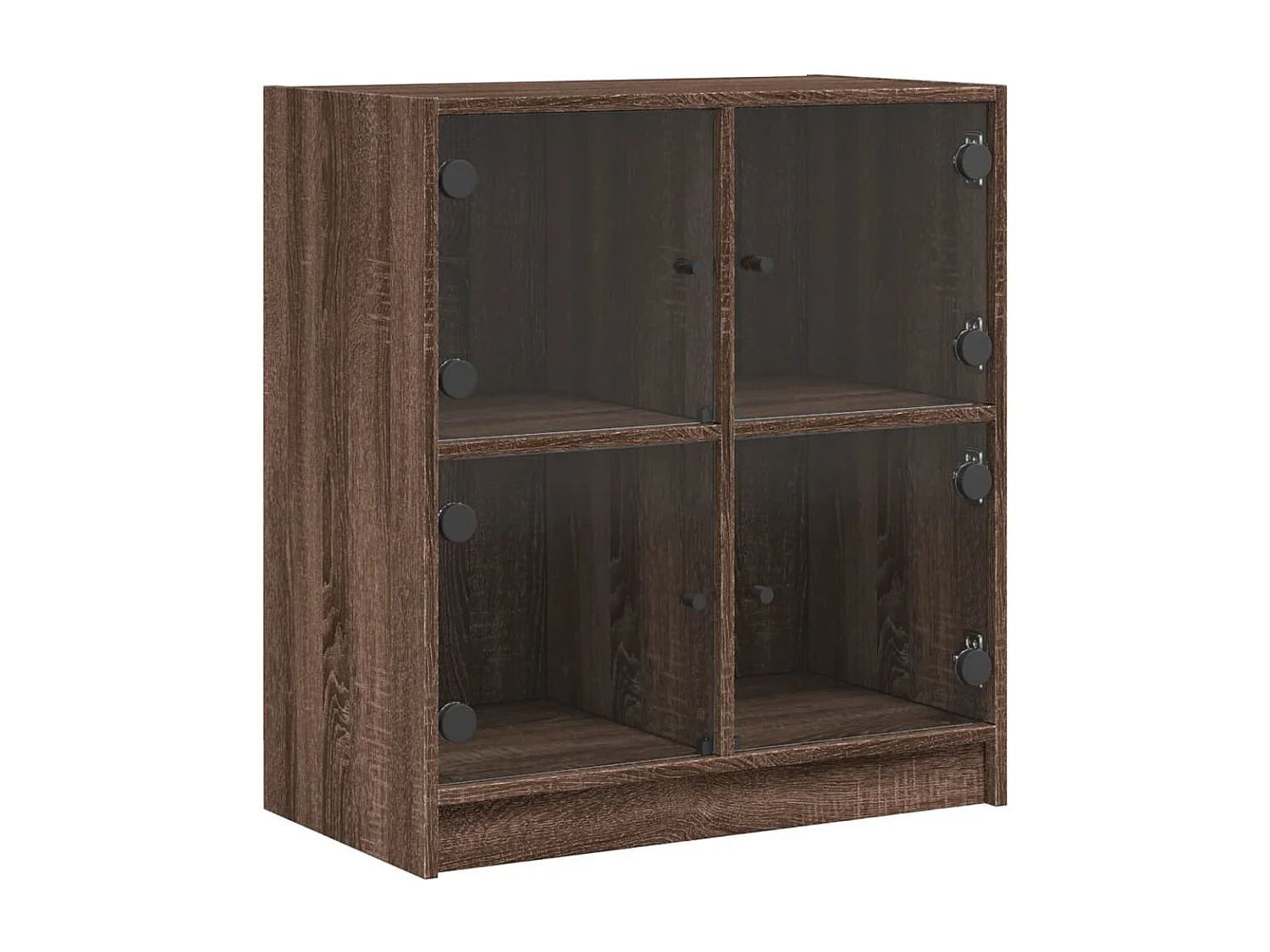 Armoire latérale avec portes en verre chêne marron 68x37x75,5cm FR56468