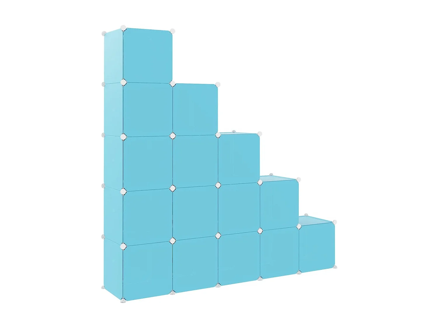 Armoire de rangement pour enfants avec 15 cubes Bleu PP FR54546