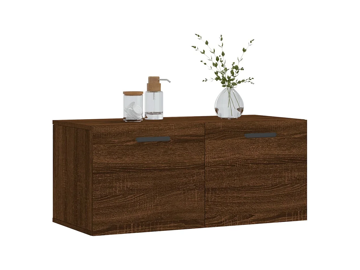 Armoire murale chêne marron 80x36,5x35 cm bois d'ingénierie FR14104