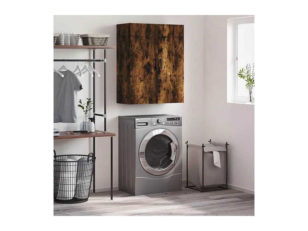 Armoire murale chêne fumé 69,5x34x90 cm FR83780