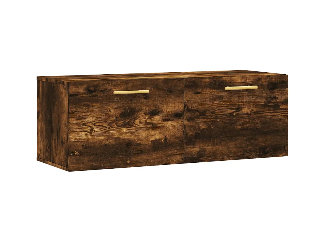 Wandkast 100x36,5x35 cm bewerkt hout gerookt eikenkleurig BE564519