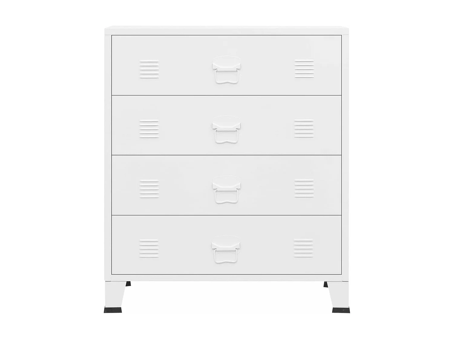 Armoire à tiroirs industrielle Blanc 78x40x93 cm Métal FR76239