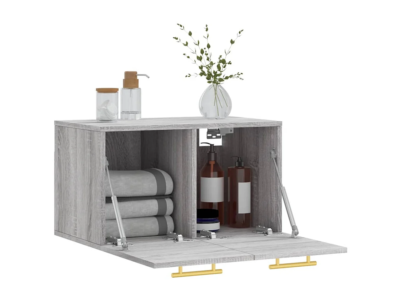 Wandkast 60x36,5x35 cm bewerkt hout grijs sonoma eikenkleurig BE659792