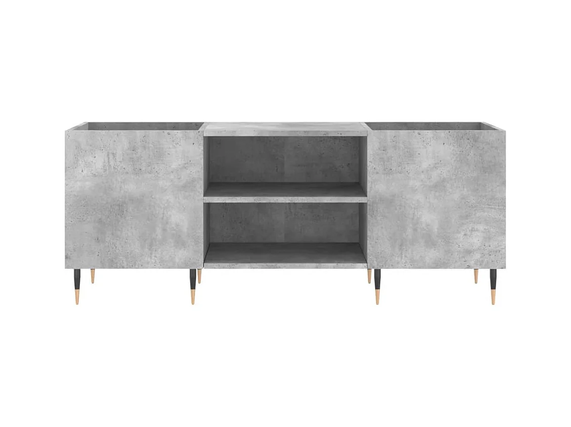 Mueble discos madera contrachapada gris hormigón 121x38x48 cm ES136897