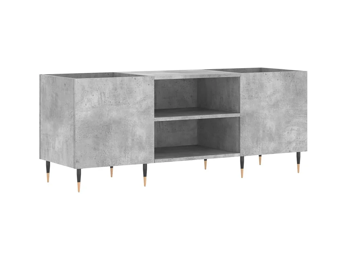 Mueble discos madera contrachapada gris hormigón 121x38x48 cm ES136897