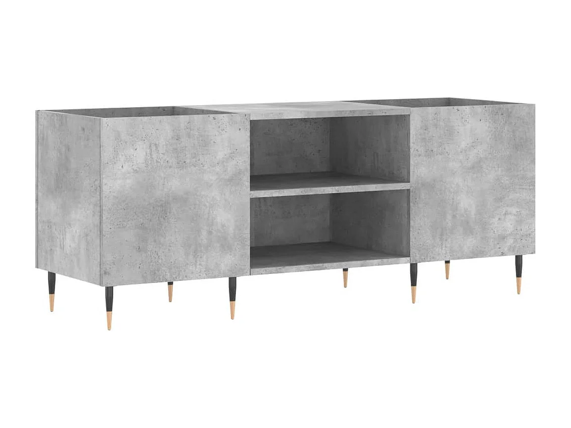Armoire à disques gris béton 121x38x48 cm bois d'ingénierie FR97233