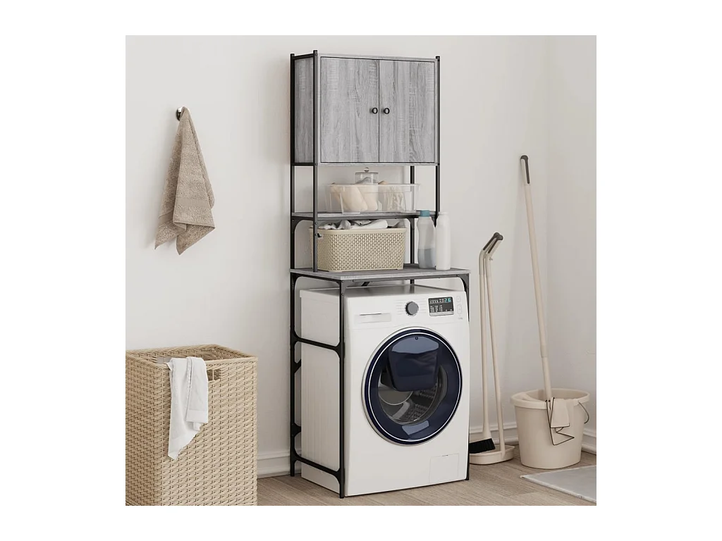 Armoire de machine à laver sonoma gris 68x48,5x194 cm FR10253