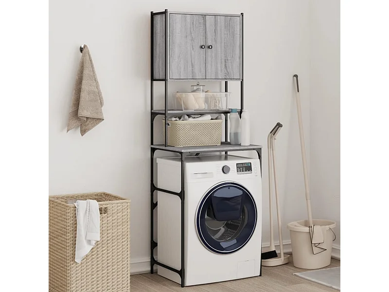 Armoire de machine à laver sonoma gris 68x48,5x194 cm FR10253