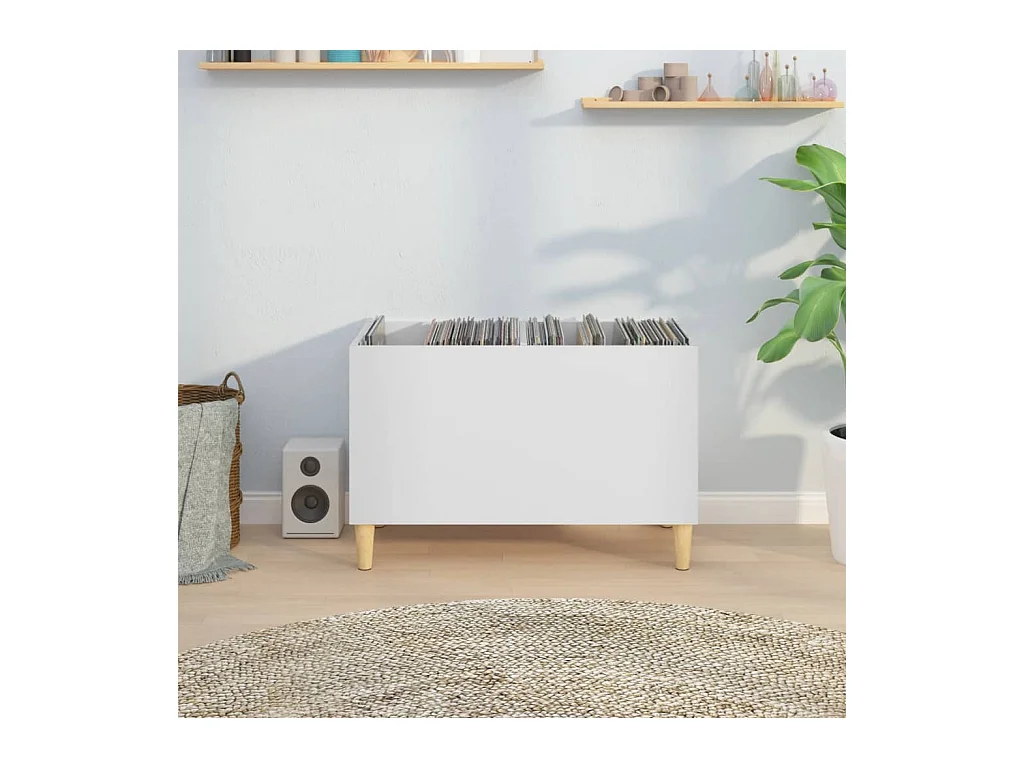 Armoire à disques blanc 74,5x38x48 cm bois d'ingénierie FR86706