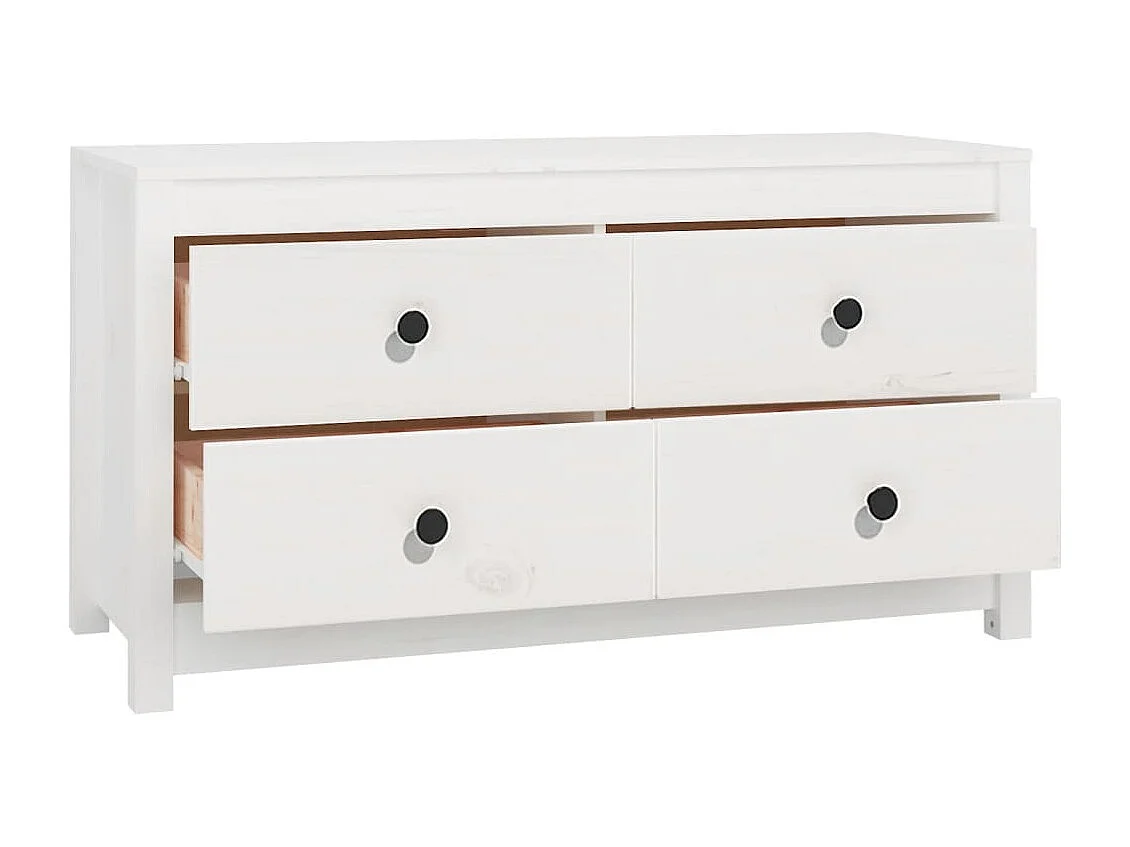 Armoire latérale Blanc 100x40x54 cm Bois de pin massif FR68674