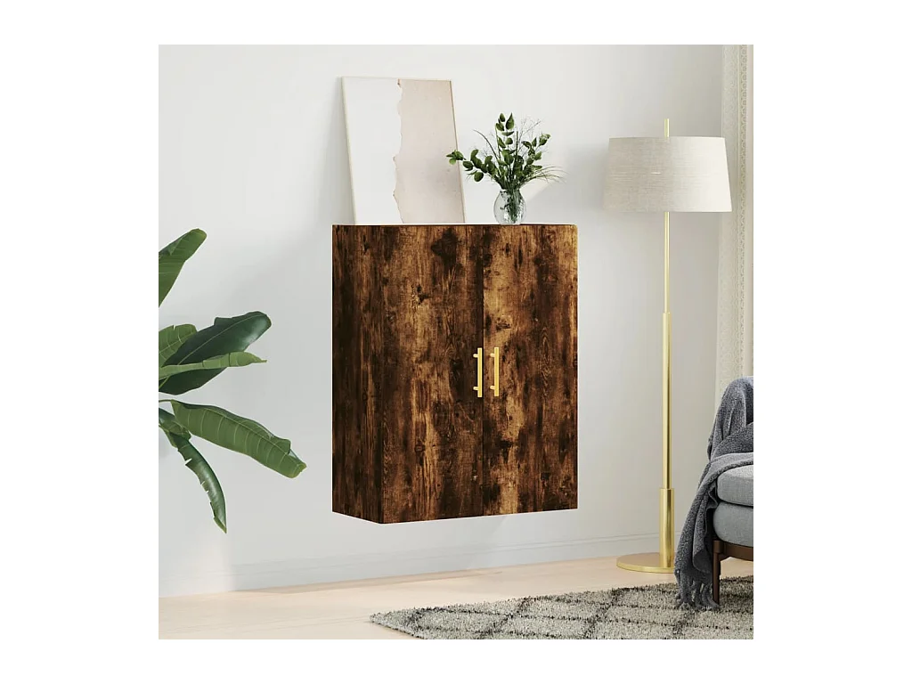 Armoire murale chêne fumé 69,5x34x90 cm FR84163
