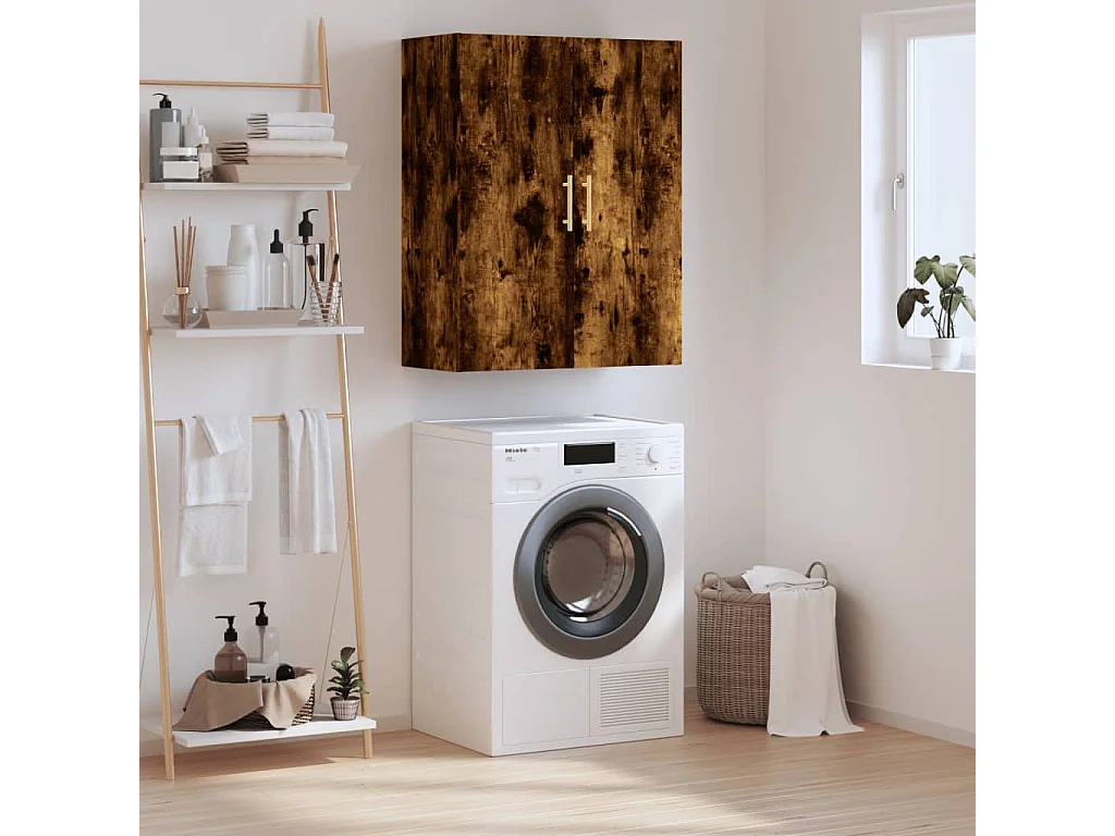 Armoire murale chêne fumé 69,5x34x90 cm FR84163