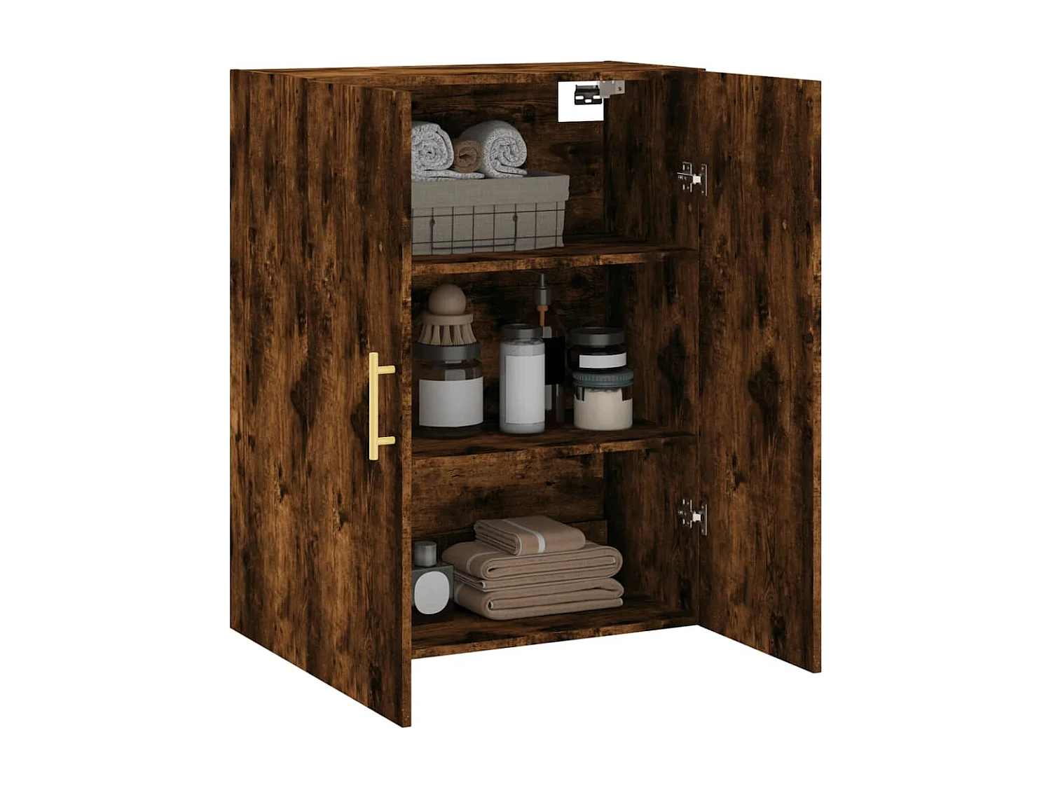 Armoire murale chêne fumé 69,5x34x90 cm FR84163