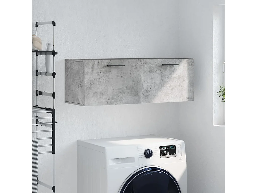 Armoire murale gris béton 100x36,5x35 cm bois d'ingénierie FR69398