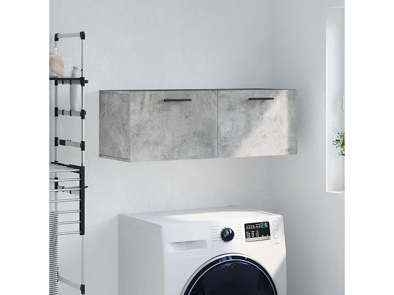 Armario de pared madera ingeniería gris hormigón 100x36,5x35 cm ES941262