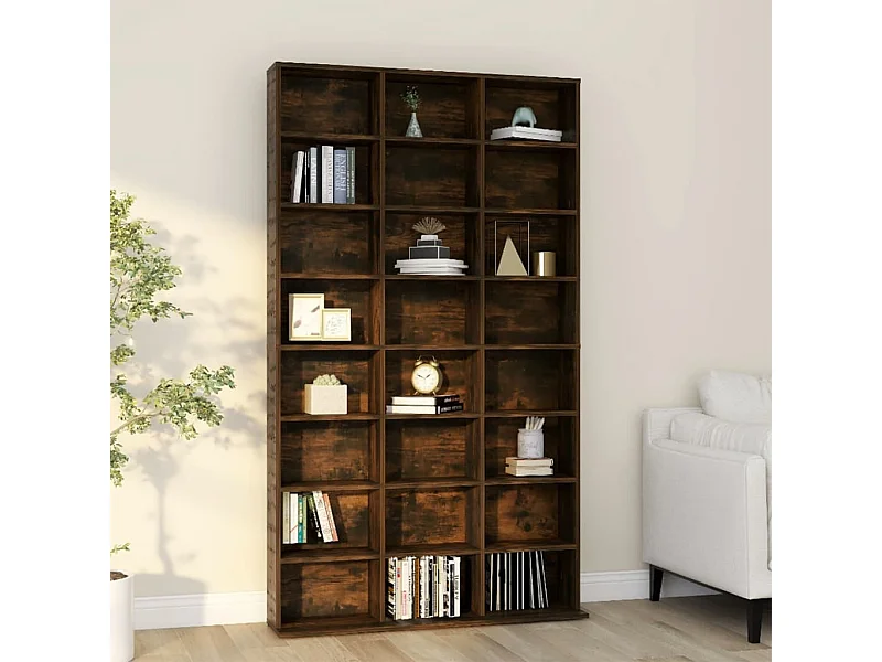 Armoire à CD Chêne fumé 102x23x177,5 cm Bois d'ingénierie FR51614