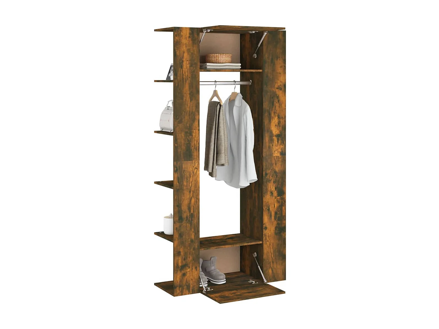 Armoires de couloir 2 pcs chêne fumé bois d'ingénierie FR49878