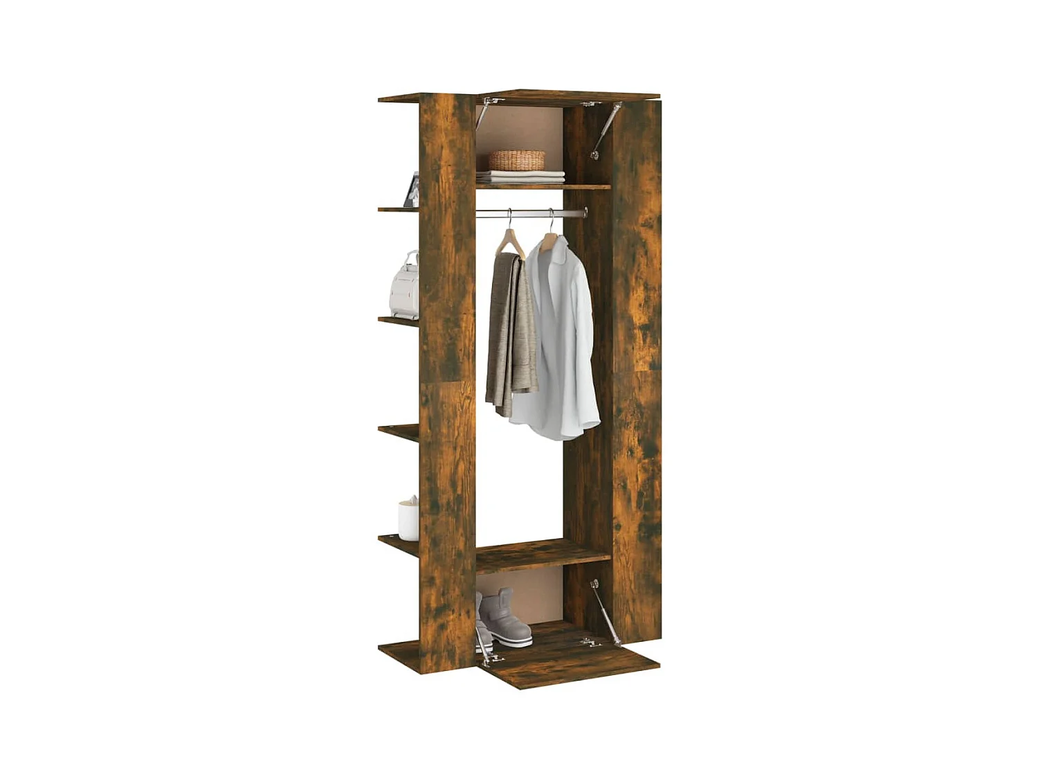 Armoires de couloir 2 pcs chêne fumé bois d'ingénierie FR49878