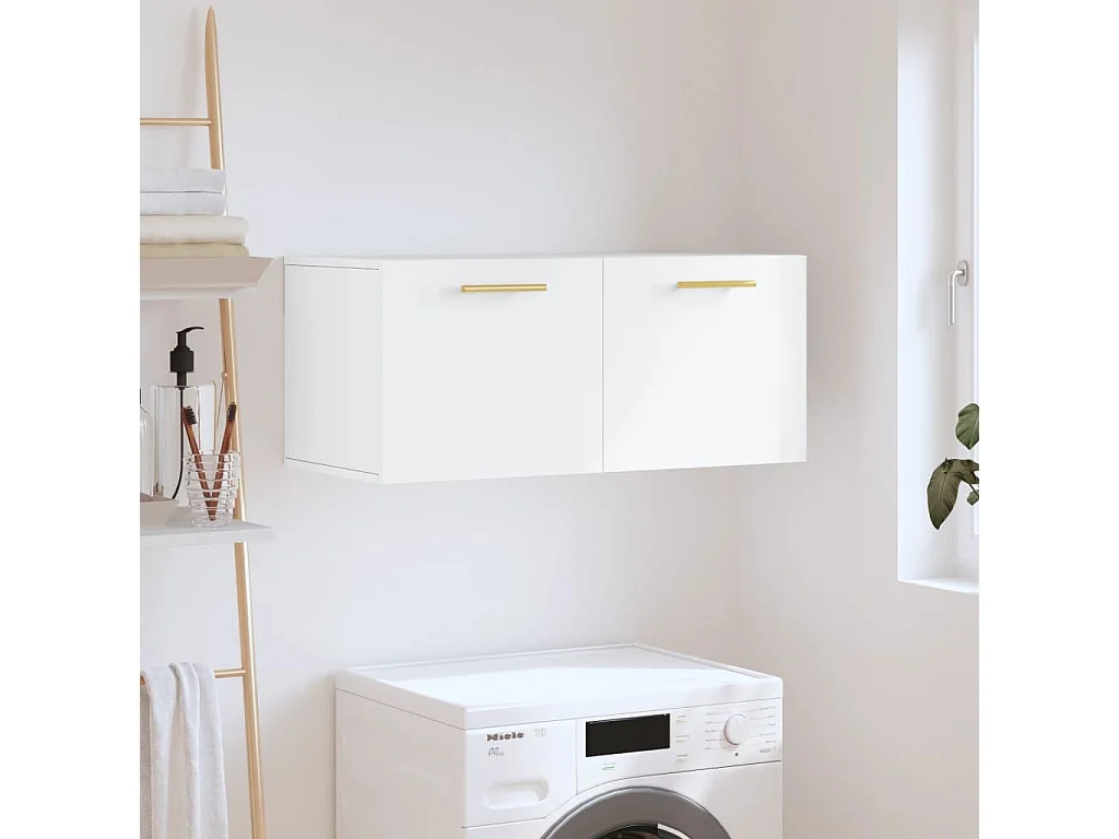 Armoire murale blanc 80x36,5x35 cm bois d'ingénierie FR34828