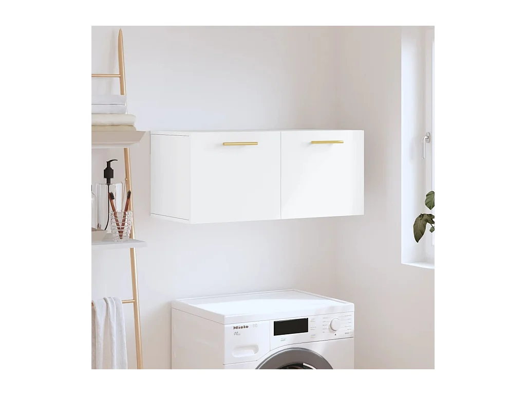 Armoire murale blanc 80x36,5x35 cm bois d'ingénierie FR34828