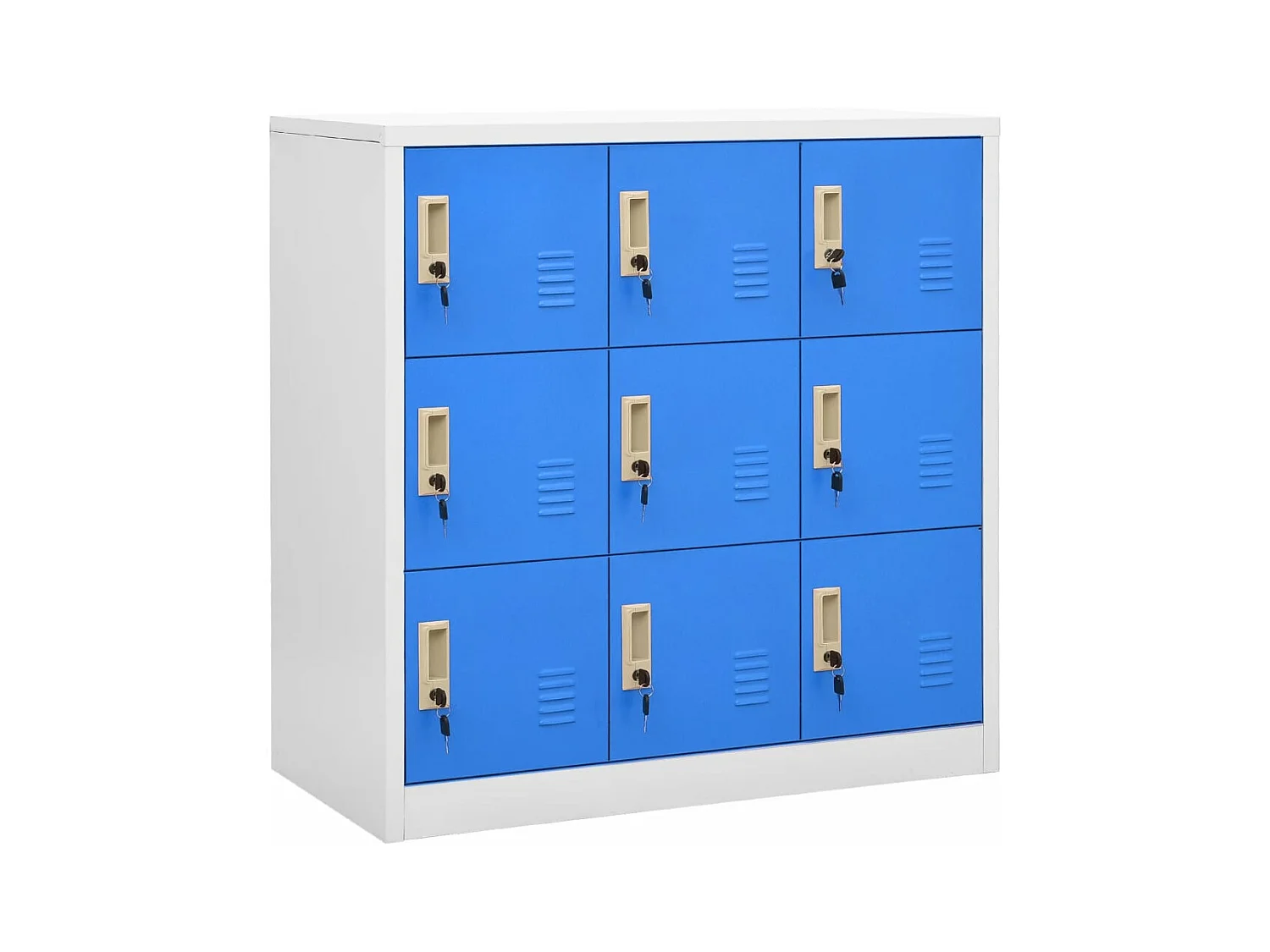 Armoire à casiers Gris clair et bleu 90x45x92,5 cm Acier FR12939