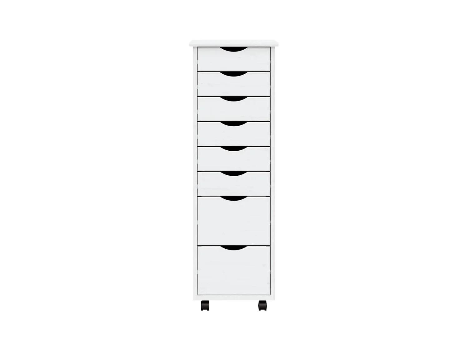 Armoire roulante avec tiroirs MOSS blanc bois de pin solide FR73990