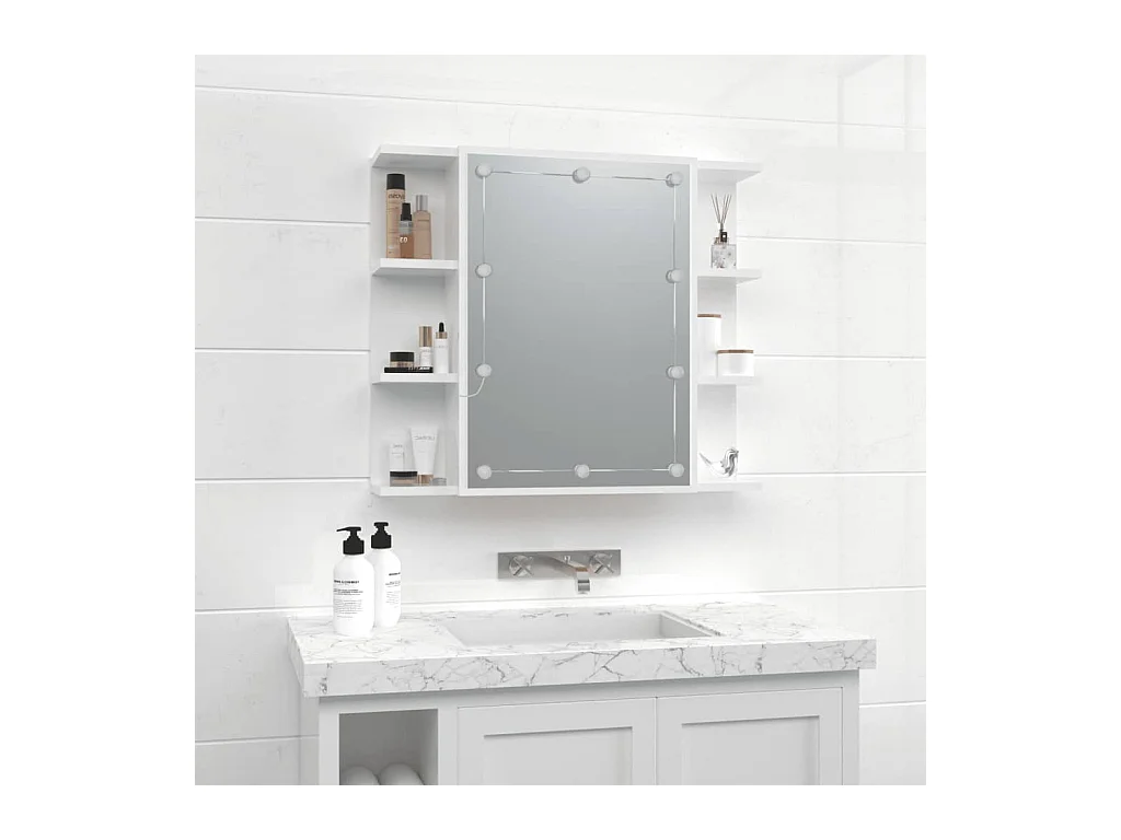 Spiegelkast met LED-verlichting 70x16,5x60 cm hoogglans wit BE501908