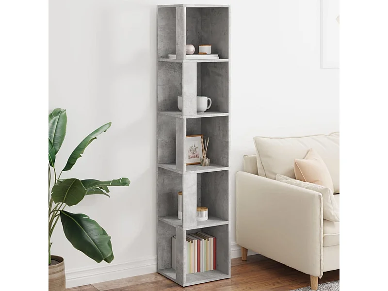 Mueble de esquina madera ingeniería gris hormigón 33x33x164,5cm ES375627