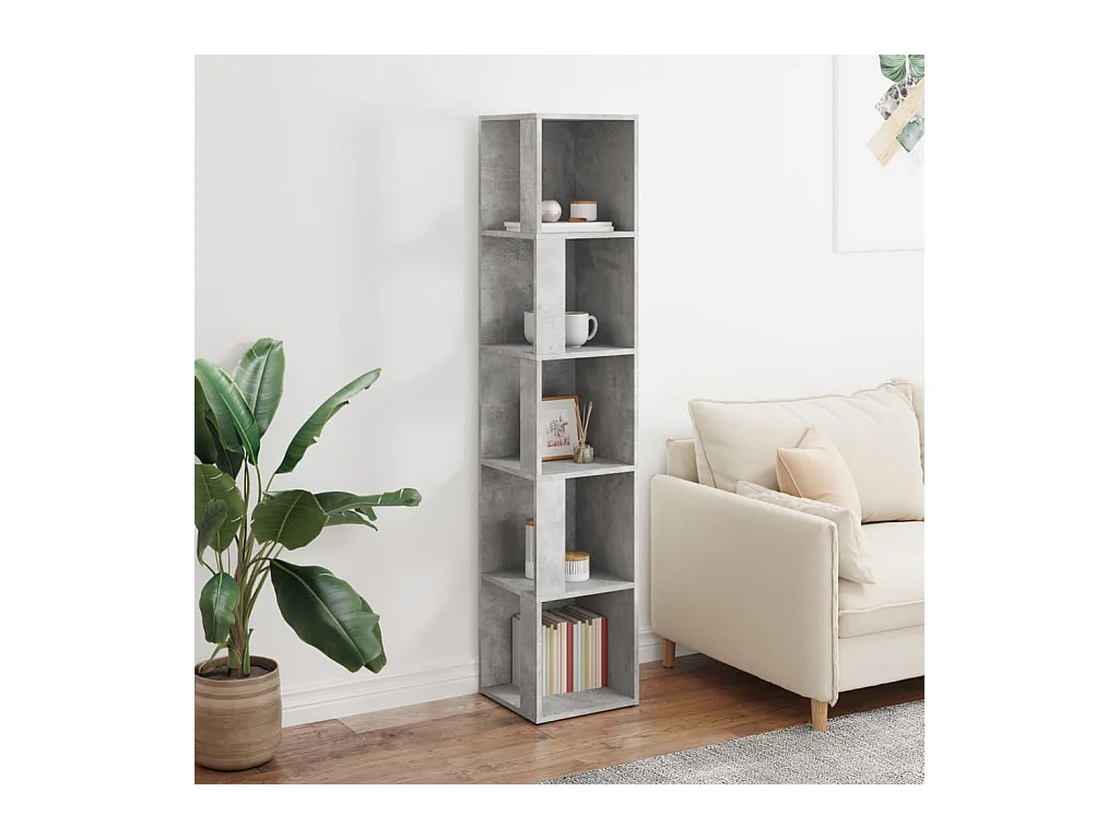 Armoire d'angle Gris béton 33x33x164,5 cm Bois d'ingénierie FR49418