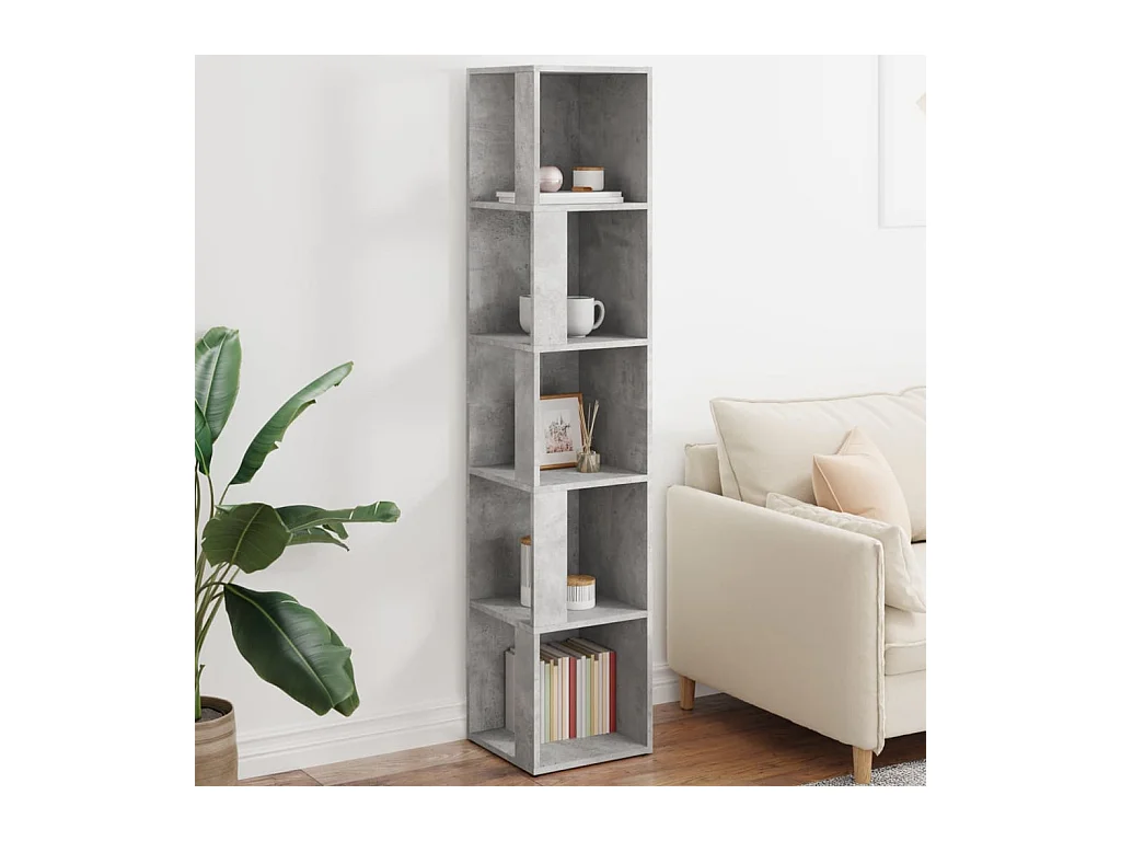 Hoekkast 33x33x164,5 cm bewerkt hout betongrijs BE823446