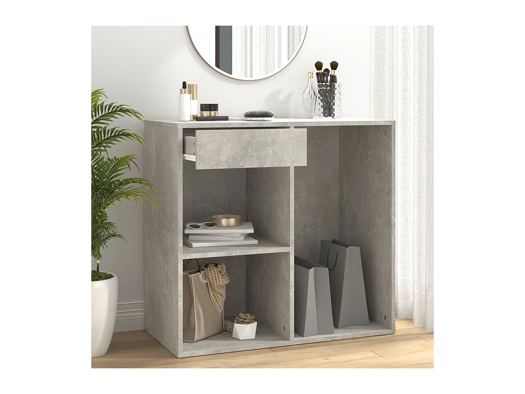 Armoire à cosmétiques Gris béton 80x40x75 cm Bois d'ingénierie FR96425