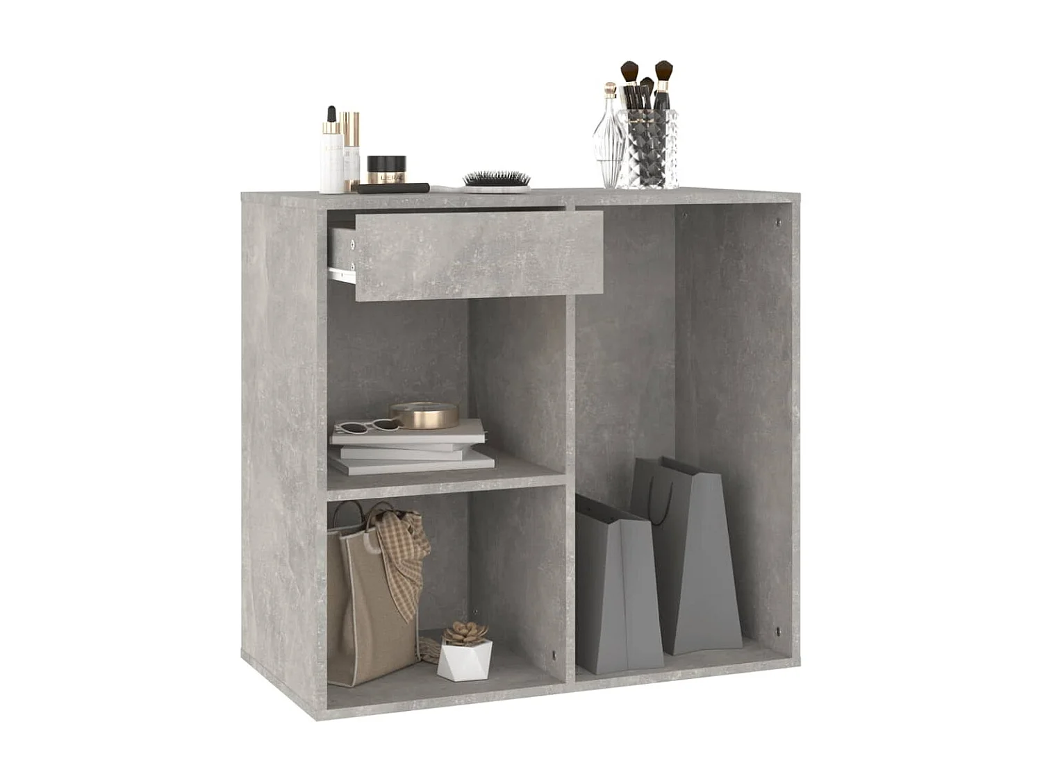 Armoire à cosmétiques Gris béton 80x40x75 cm Bois d'ingénierie FR96425