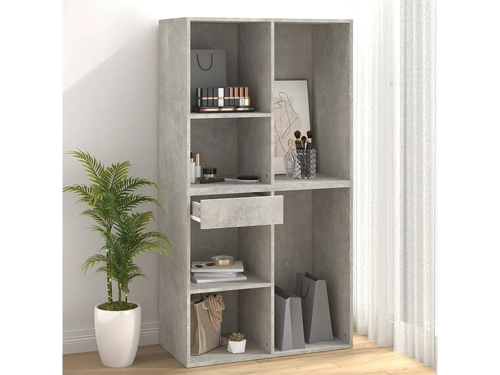 Armoire à cosmétiques Gris béton 80x40x75 cm Bois d'ingénierie FR96425