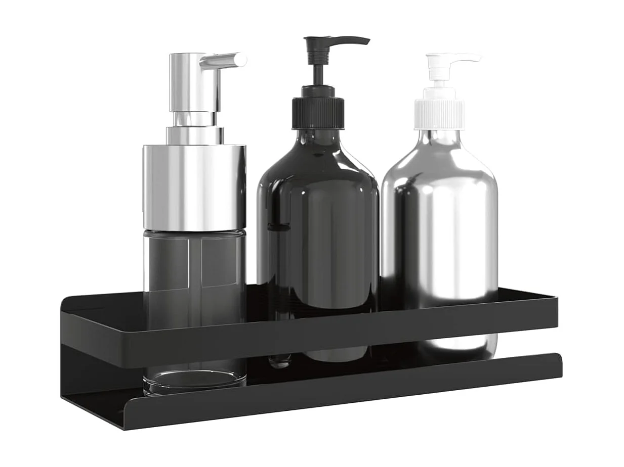 Étagère de douche noir mat acier inoxydable 304 brossé FR58526