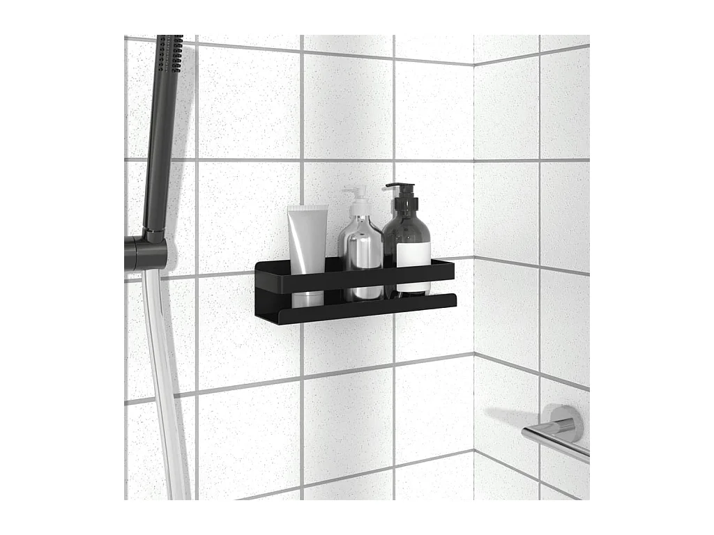 Étagère de douche noir mat acier inoxydable 304 brossé FR38192