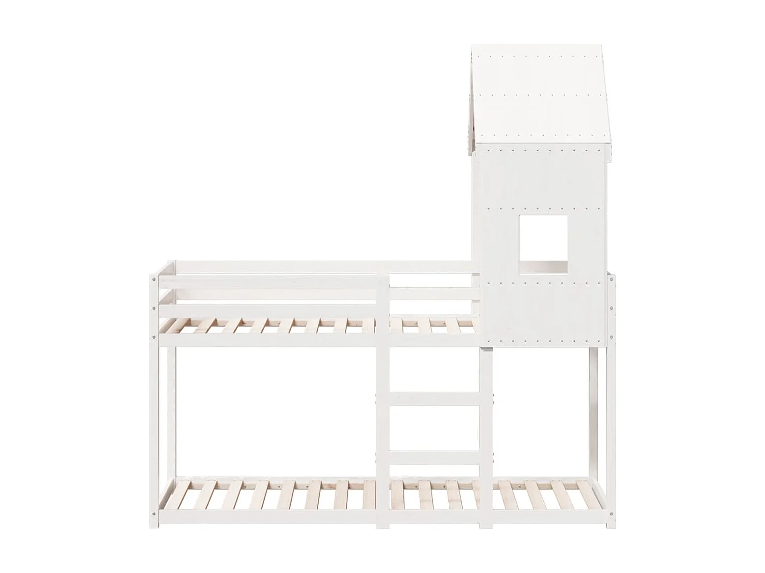 Lit superposé avec toit blanc 90x200 cm bois de pin massif FR71913