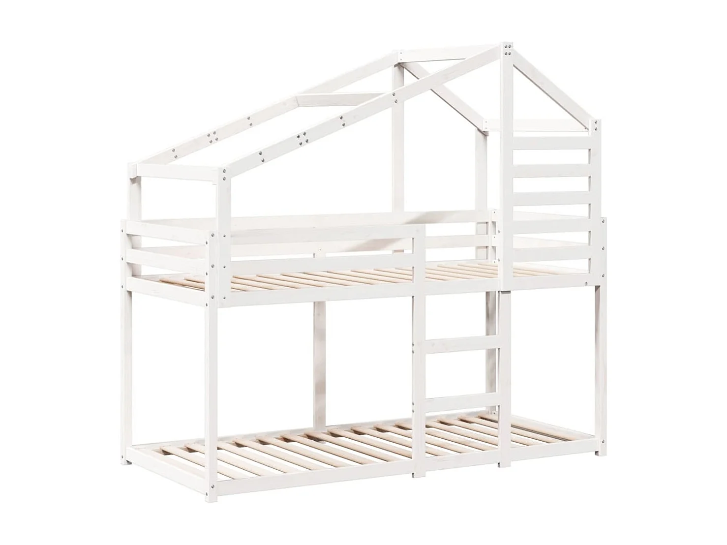 Cama con techo madera maciza de pino blanco 80x200 cm ES108710